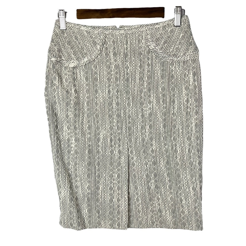 Yoana Baraschi Gray Tweed Knee Length Pencil Skirt 0